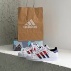 Adidas Süperstar Beyaz  Kırmızı Lacivert - Görsel 2